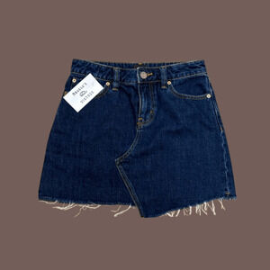 BDG Denim Mini Skirt | Dark Wash Raw Hem | Size XS | Vintage